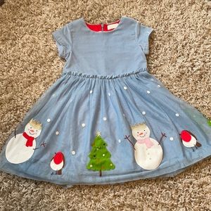 Mini Boden Blue Winter Dress Size 5-6